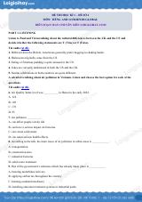 Đề thi học kì 1 Tiếng Anh 12 Friends Global - Đề số 2